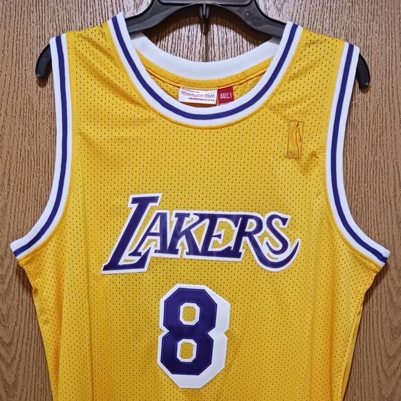 Kobe Bryant #8 (Mitchell/Ness)-(Lakers)-(Yellow)-(Jersey)-(New Cond.)-(L)-$95 - Picture 3 of 13
